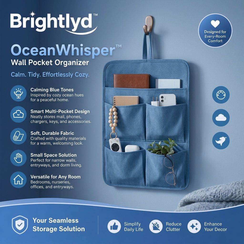 Brightlyd™ OceanWhisper Wall Pocket Organizer