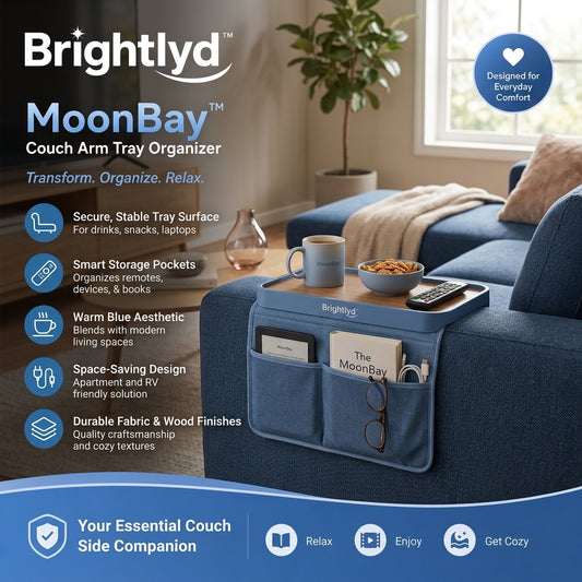Brightlyd™ MoonBay Couch Arm Tray Organizer