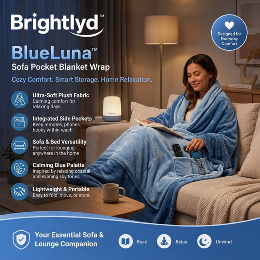 Brightlyd™ BlueLuna Sofa Pocket Blanket Wrap