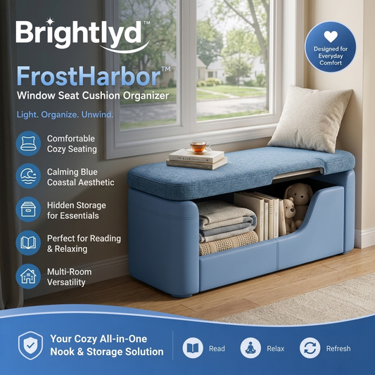 Brightlyd™ FrostHarbor Window Seat Cushion Organizer